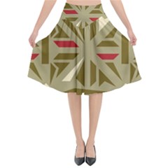 Abstract Pattern Geometric Backgrounds   Flared Midi Skirt by Eskimos