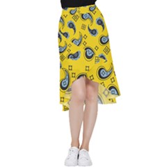 Floral Pattern Paisley Style Paisley Print  Doodle Background Frill Hi Low Chiffon Skirt by Eskimos