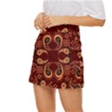 Floral pattern paisley style Paisley print  Doodle background Mini Front Wrap Skirt View2