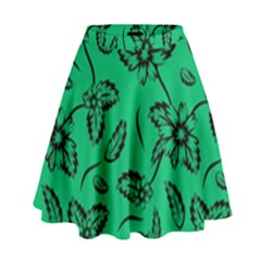 Folk Flowers Print Floral Pattern Ethnic Art High Waist Skirt by Eskimos