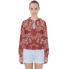 Floral Folk Damask Pattern Fantasy Flowers Floral Geometric Fantasy Women s Tie Up Sweat by Eskimos