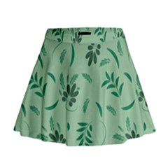 Folk Flowers Print Floral Pattern Ethnic Art Mini Flare Skirt by Eskimos