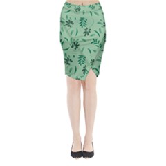 Folk Flowers Print Floral Pattern Ethnic Art Midi Wrap Pencil Skirt by Eskimos