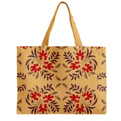 Floral Folk Damask Pattern Fantasy Flowers Floral Geometric Fantasy Zipper Mini Tote Bag by Eskimos