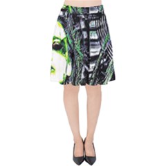 Dubstep Alien Velvet High Waist Skirt by MRNStudios