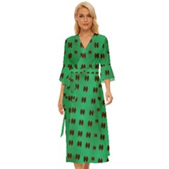 Butterflies In Fresh Green Environment Midsummer Wrap Dress by pepitasart