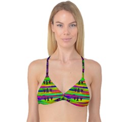 Mermaids And Unicorn Colors For Flower Joy Reversible Tri Bikini Top by pepitasart
