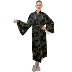 Moody Flora Maxi Velour Kimono by BubbSnugg