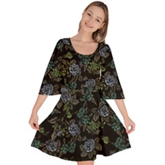 Moody Flora Velour Kimono Dress by BubbSnugg