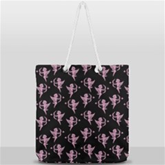 Cupid Pattern Full Print Rope Handle Tote (large) by Valentinaart