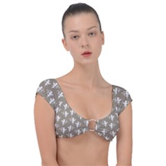 Cupid Pattern Cap Sleeve Ring Bikini Top by Valentinaart