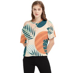 Tropical Pattern One Shoulder Cut Out Tee by Valentinaart