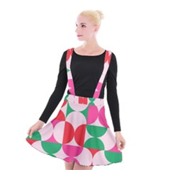 Geometric Pattern Suspender Skater Skirt by Valentinaart