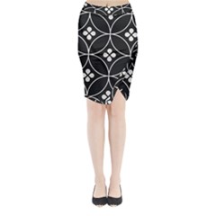 Black And White Pattern Midi Wrap Pencil Skirt by Valentinaart