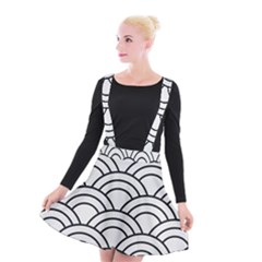 Black And White Pattern Suspender Skater Skirt by Valentinaart