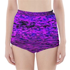 Magenta Waves Flow Series 2 High-waisted Bikini Bottoms by DimitriosArt