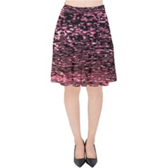 Pink  Waves Flow Series 11 Velvet High Waist Skirt by DimitriosArt