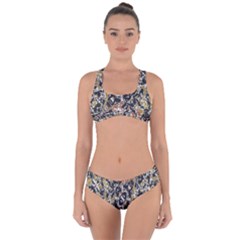 Modern Camo Tropical Print Design Criss Cross Bikini Set by dflcprintsclothing
