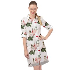 Love Spring Floral Long Sleeve Mini Shirt Dress by Janetaudreywilson