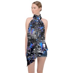 Spin Cycle Halter Asymmetric Satin Top by MRNStudios