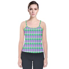 Checks Velvet Spaghetti Strap Top by Sparkle