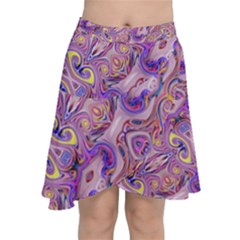 Liquid Art Pouring Abstract Seamless Pattern Tiger Eyes Chiffon Wrap Front Skirt by artico