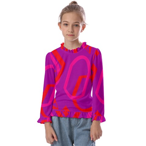 Abstract Pattern Geometric Backgrounds   Kids  Frill Detail Tee by Eskimos