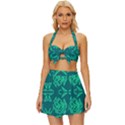 Abstract pattern geometric backgrounds   Vintage Style Bikini Top and Skirt Set  View1