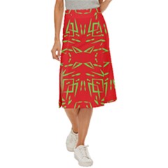Abstract Pattern Geometric Backgrounds   Midi Panel Skirt by Eskimos