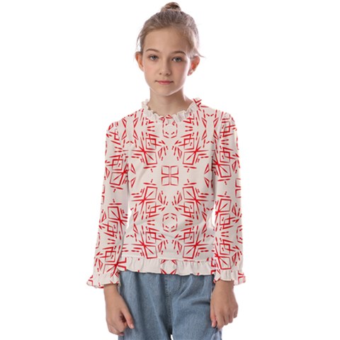 Abstract Pattern Geometric Backgrounds   Kids  Frill Detail Tee by Eskimos