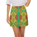 Abstract pattern geometric backgrounds   Mini Front Wrap Skirt View1