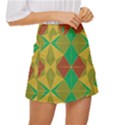 Abstract pattern geometric backgrounds   Mini Front Wrap Skirt View3