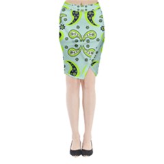 Floral Pattern Paisley Style  Midi Wrap Pencil Skirt by Eskimos