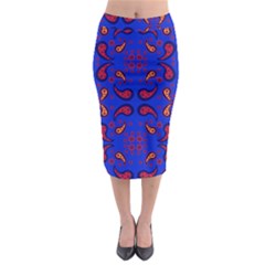 Floral Pattern Paisley Style  Midi Pencil Skirt by Eskimos