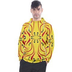 Floral Folk Damask Pattern  Men s Pullover Hoodie by Eskimos