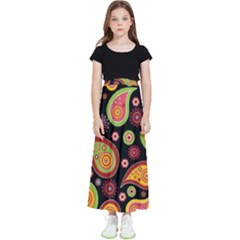 Paisley Pattern Design Kids  Flared Maxi Skirt by befabulous
