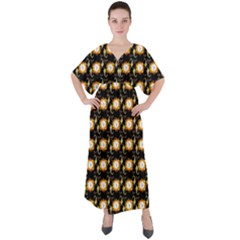 Digitalart V-neck Boho Style Maxi Dress by Sparkle