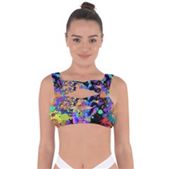 Crazy Multicolored Each Other Running Splashes Hand 1 Bandaged Up Bikini Top by EDDArt