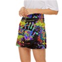 Crazy Multicolored Each Other Running Splashes Hand 1 Mini Front Wrap Skirt View2