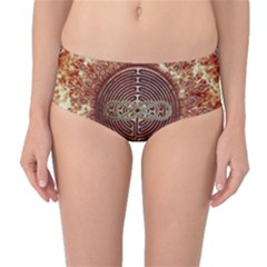 Chartres Double Infinity Antique Mandala Mid-waist Bikini Bottoms by EDDArt