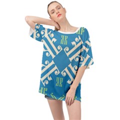 Abstract Pattern Geometric Backgrounds   Oversized Chiffon Top by Eskimos