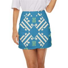 Abstract Pattern Geometric Backgrounds   Mini Front Wrap Skirt by Eskimos