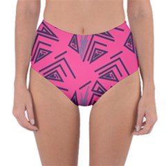 Abstract Pattern Geometric Backgrounds   Reversible High-waist Bikini Bottoms by Eskimos