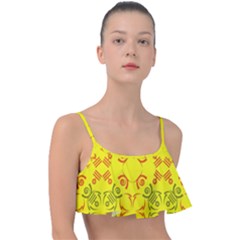 Abstract Pattern Geometric Backgrounds   Frill Bikini Top by Eskimos