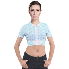 Flower Of Life  Short Sleeve Cropped Jacket by tony4urban