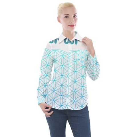 Flower Of Life  Women s Long Sleeve Pocket Shirt by tony4urban