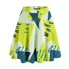Abstract Pattern Geometric Backgrounds   High Waist Skirt by Eskimos