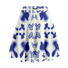 Abstract Pattern Geometric Backgrounds   High Waist Skirt by Eskimos