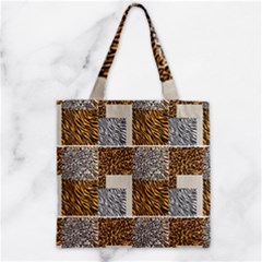 Animal Skin Pattern Zipper Grocery Tote Bag by Sparkle