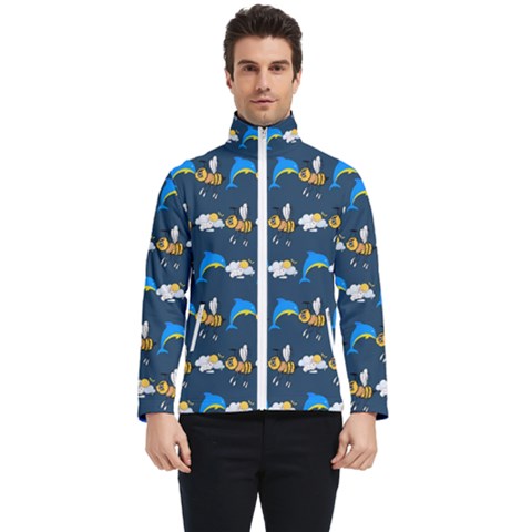 Dolphins Bees Pattern Men s Bomber Jacket by Sparkle